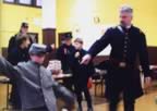 A Confederate soldier in a grey uniform  is found in the class. (99kb)