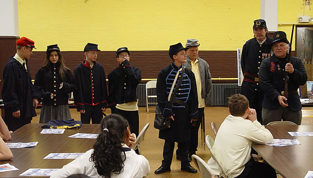 Arthur is training the recruits.