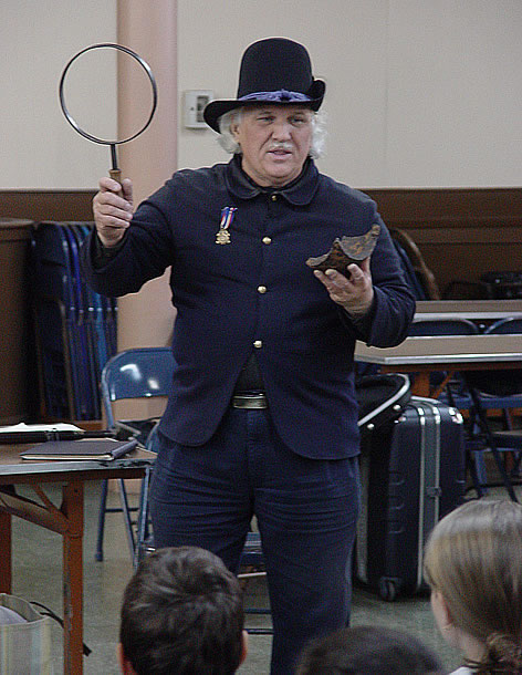 An original cannon ball gage.  This helped to determine a cannon ball's size.